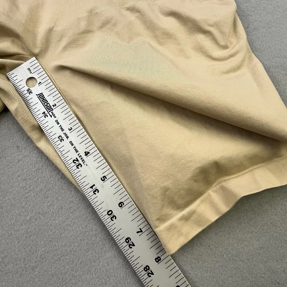 Cacique The Slimmer High Waist Shorts Size 26/28 Tan Thigh Shaper Shapewear